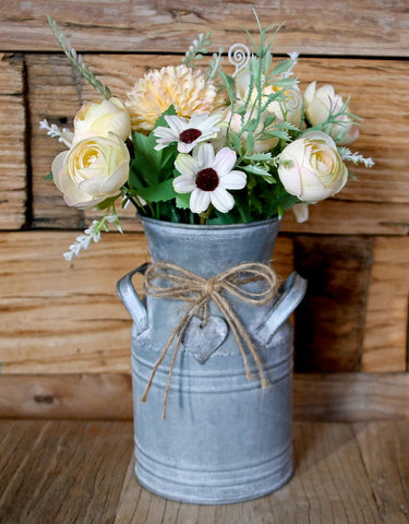 Vintage Galvanized Metal Flower Jug