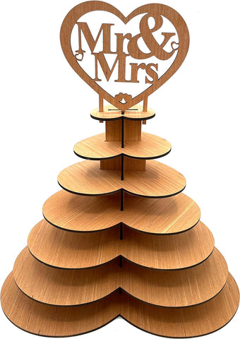 Mr & Mrs 7 Tier Wooden Centre Piece
